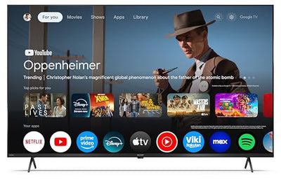 SHARP 55HL4365E – Google TV, 55" UHD, Rahmenlos, 60 Hz, HDR10, Dolby Vision HDR, Google Assistant mit Mikrofon, Chromecast, Bluetooth, Dolby Atmos 2x12 W, HDMI 2.1 x4, USBx2, Farbe Schwarz