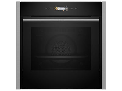 NEFF B54CR31N0 Einbau-Backofen N70, Integrierbarer Backofen 60 x 60cm, Slide&Hide, Full Touch TFT-Display, Automatikprogramme, Soft Open & Close, Edelstahl