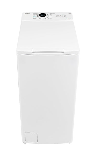 Midea Toplader Waschmaschine MF10ET70B / 7KG / A / 1200 U/min/BLDC Inverter Mortor/Dampffunktion/SoftOpener/XL Türöffnung/Kurz 15'&45' / Mehrere Temperaturoptionen/AquaStop, Weiß