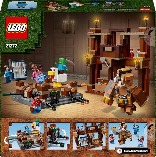 LEGO Minecraft Waldanwesen mit Boxring - Interaktives Gaming Spielzeug- Baby-Zombie, Steve, Garret und Henry Minifiguren - Gamer Geschenk für Jungen, Mädchen und Videospiel Fans ab 10 Jahren - 21272