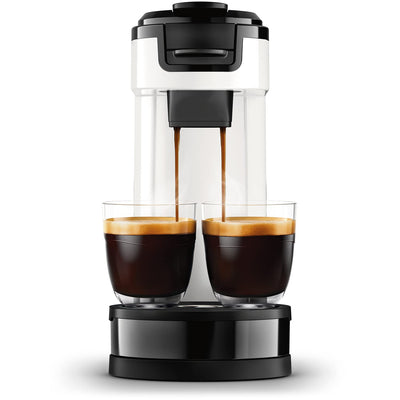 Philips Senseo Switch Pad- und Filterkaffeemaschine, 2-in-1-Brühtechnologie, 1-Liter-Wasserbehälter, 7 Tassen in einem Durchgang, Weiß (HD6592/04)
