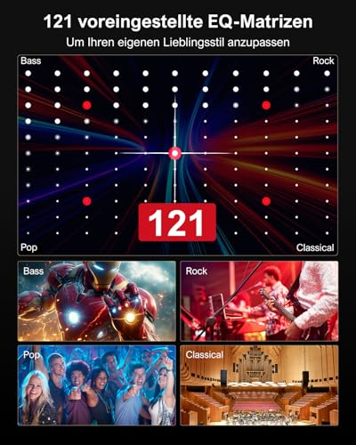 ULTIMEA 5.1 Surround Sound System, Soundbar für TV Geräte mit App Steuerung, Soundbar mit Subwoofer, 2 Surround Lautsprechern, Heimkino Soundsystem mit verstellbarem Bass, Bluetooth 5.3, Aura A30