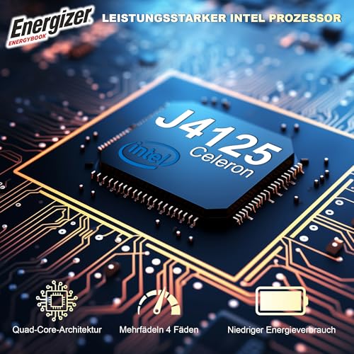 Energizer EnergyBook – 17,3'' HD+ Laptop, Intel Celeron Laptop, 4 GB RAM, 128 GB SSD, UHD-Grafik, Windows 11, QWERTY-Tastatur (intern), USB 3.0, HDMI