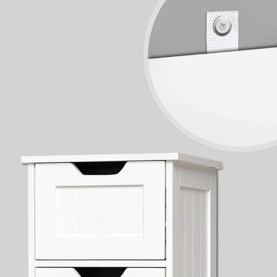 Mondeer Badezimmerschrank, Badschrank Schmal Kommoden mit Schubladen aus Holz Weiß 30 x 30 x 82 cm für Bad Wohnzimmer Flur Schlafzimmer