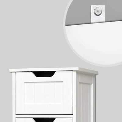 Mondeer Badezimmerschrank, Badschrank Schmal Kommoden mit Schubladen aus Holz Weiß 30 x 30 x 82 cm für Bad Wohnzimmer Flur Schlafzimmer