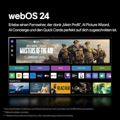 LG OLED77C47LA TV 77" (195 cm) OLED evo Fernseher (α9 Gen7 4K AI-Prozessor, webOS 24, Dolby Vision, bis zu 120Hz) [Modelljahr 2024]