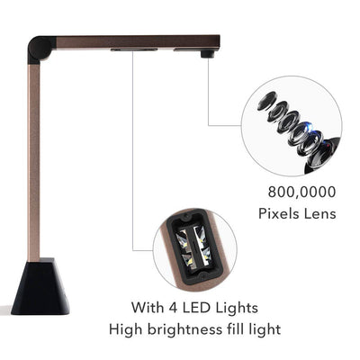 iOCHOW Dokumentenkamera A3 Scanner S1: Tragbarer Dokumentenscanner & Visualizer Mehrsprachige OCR-Erkennung USB leistungsstarke Software für Fernunterricht Büro und Bildung