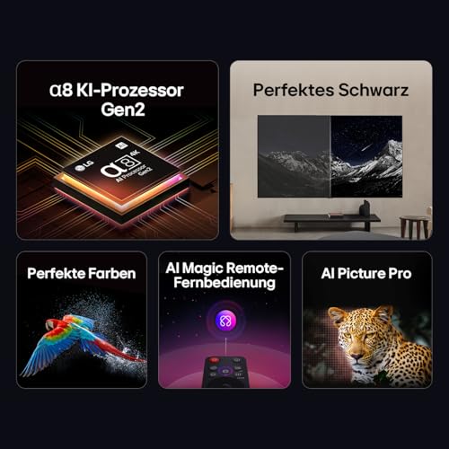 LG OLED65B59LA TV 65 Zoll (165 cm) 4K OLED AI TV (α8 Gen2 4K AI Prozessor, webOS 25, 120Hz) [Modelljahr 2025]