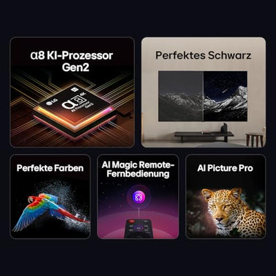 LG OLED65B59LA TV 65 Zoll (165 cm) 4K OLED AI TV (α8 Gen2 4K AI Prozessor, webOS 25, 120Hz) [Modelljahr 2025]