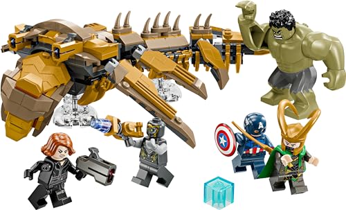 LEGO Marvel Avengers vs. Leviathan, Bauspielzeug, Set mit dem Hulk und den Minifiguren Captain America, Loki, Black Widow und Chitauri, Avengers-Spielset für Jungen und Mädchen ab 7 Jahren 76290