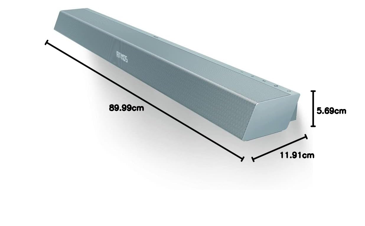 Philips B8505/10 Soundbar mit Subwoofer kabellos (2.1 Kanäle, Bluetooth, 240 W, Dolby Atmos, HDMI eARC, DTS Play-Fi Kompatibel, Verbindung Sprachassistenten, Flaches Profil) Silber