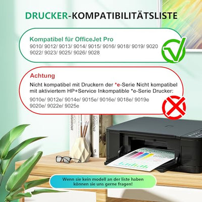 NewLift 963XL Multipack Kompatibel für HP 963 HP 963XL Druckerpatronen für HP officejet Pro 9010 patronen,9020 9012 9022 9014 9015 9016 9018 9019 (963XL Multipack,4er-Pack)