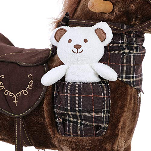 DEUBA® Schaukelpferd Sound Effekte mit Sattel Zaumzeug Steigbügel Schaukeltier Plüsch Schaukel Wippe Pferd Kinder Baby Spielzeug