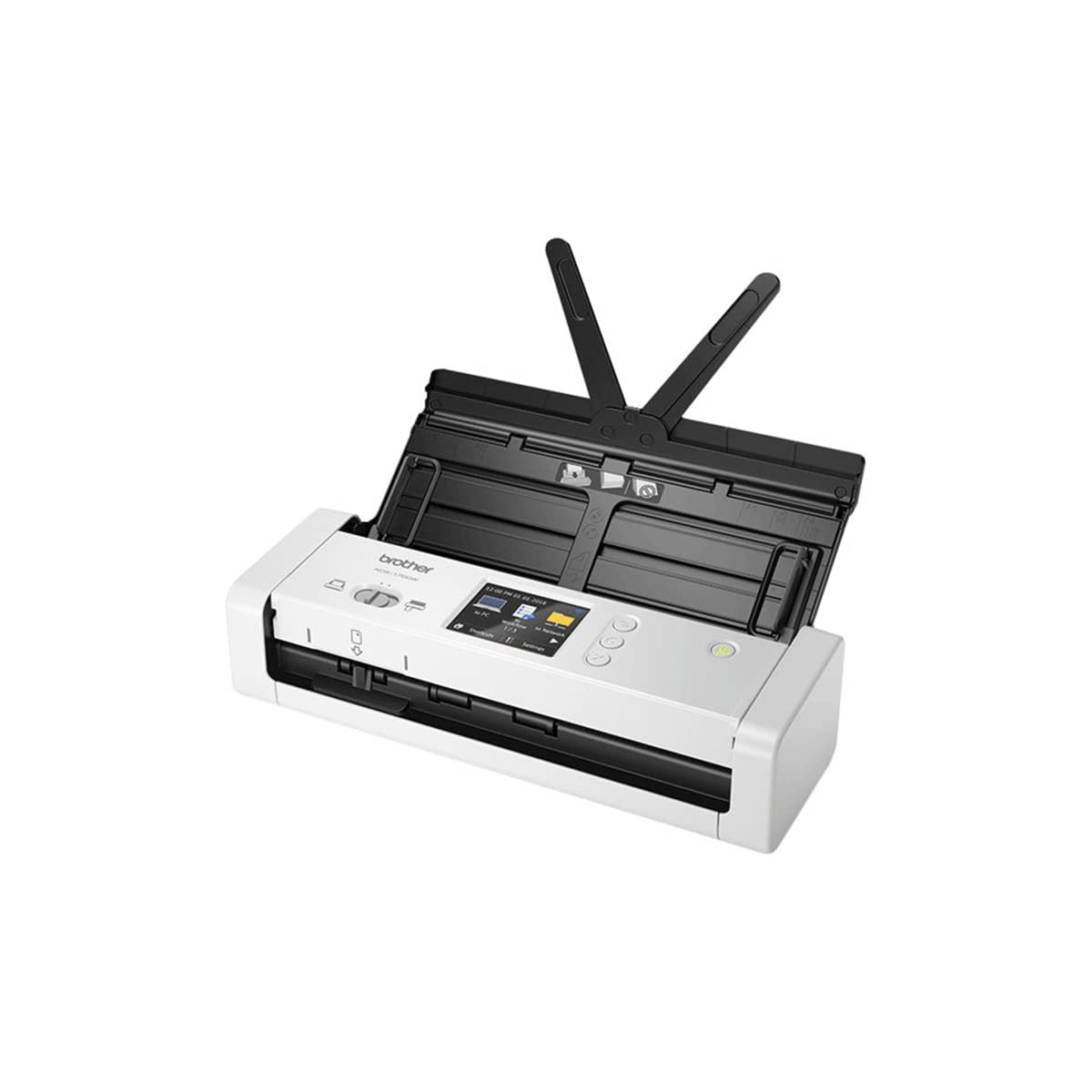 Brother ADS-1700W Kompakter und intelligenter Dokumentenscanner | Dokumentenzuführung | Automatisches Scannen | Wi-Fi/Wi-Fi Direct, Weiß/Schwarz