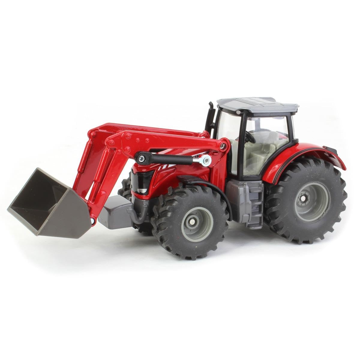 siku 1985, Massey Ferguson 8690 Traktor mit Frontlader, 1:50, Metall/Kunststoff, Rot, Viele Funktionen
