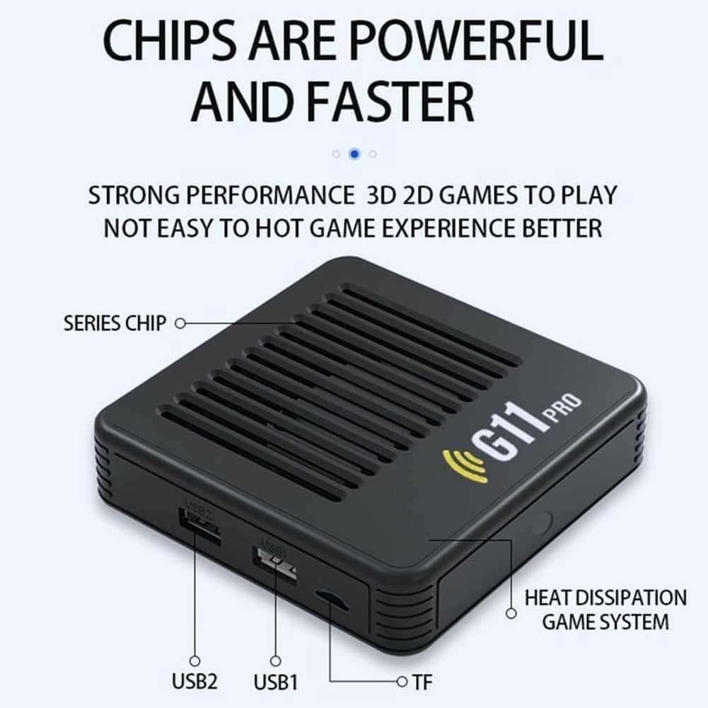 Retrowave G11 Pro, 2025 New Retro Wave G11 Pro 100000 Spiele, 4k HD Retro Game Console, Portable Plug & Play Video Games with 2/4 Wireless Dual Controllers (256G,2 Controllers)