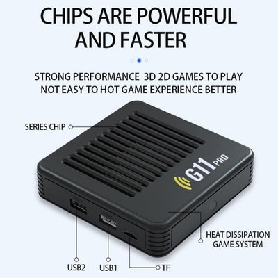 Retrowave G11 Pro, 2025 New Retro Wave G11 Pro 100000 Spiele, 4k HD Retro Game Console, Portable Plug & Play Video Games with 2/4 Wireless Dual Controllers (256G,2 Controllers)