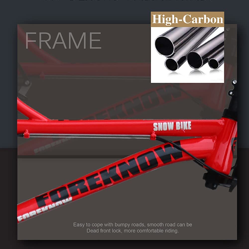 Wmmner Mountainbike, 66 cm (26 Zoll), Mountainbike mit dicken Reifen für Erwachsene, Fahrrad mit 27 Gängen, Altah Mde Carbonstahl, Vollfederung, Doppelscheibenbremse, R