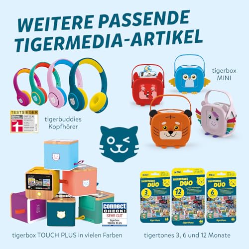 tigermedia tigerbox TOUCH PLUS grün| Streaming-Hörbox für Kinder | Stereo-Klang | Farb-Touchdisplay | Hörspielbox mit Nachtlicht | Bluetooth-Kopfhöreranschluss | extra starker Akku
