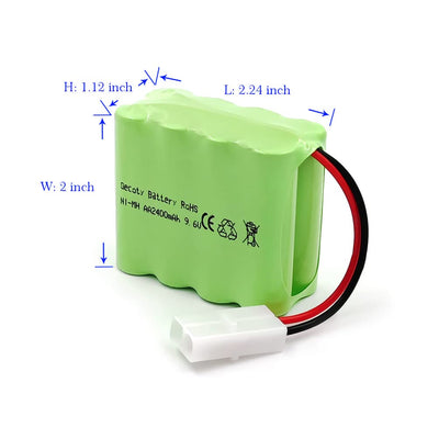 Gecoty® 9.6V NiMH Akku, 2400mAh Wiederaufladbarer AA Akkupack mit USB Ladekabel und KET 2P Anschluss für RC Truck RC Tank und RC Schlachtschiff