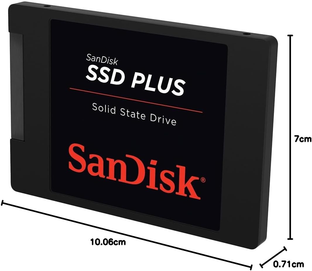 SanDisk SSD Plus interne SSD Festplatte 2 TB (schnelleres Hoch-, Herunterfahren und Laden, Lesegeschwindigkeit 545 MB/s, Schreibgeschwindigkeit 450 MB/s, stoßfest)