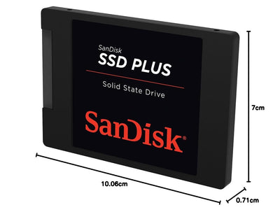 SanDisk SSD Plus interne SSD Festplatte 2 TB (schnelleres Hoch-, Herunterfahren und Laden, Lesegeschwindigkeit 545 MB/s, Schreibgeschwindigkeit 450 MB/s, stoßfest)