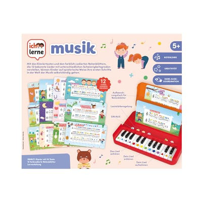Ich lerne Musik - Musik-Lernspiele für Kinder - Noten Lernen und Melodien aufnehmen - Inkl. 12 Blättern beliebter Kinderlieder & Tragetasche - ab 5 Jahren