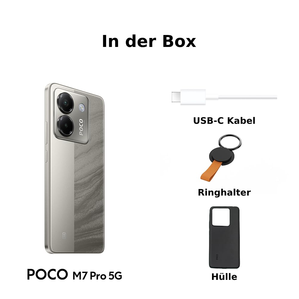 XIAOMI Poco M7 Pro 5G Smartphone, 12+256GB, Silver, Klare 50MP Sony Kamera mit OIS, 5110mAh Akku, 45W TurboCharge, 120Hz augenschonendes AMOLED Display
