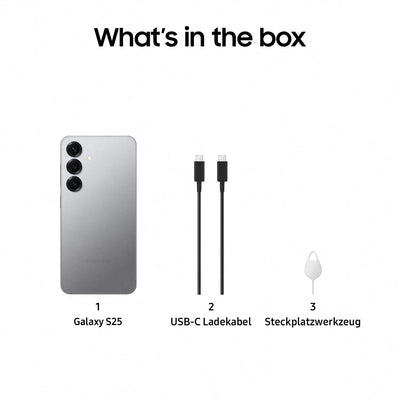 Samsung Galaxy S25 AI Smartphone mit Galaxy AI, 12 GB RAM, 128 GB Speicher, Silver Shadow, 3 Jahre Herstellergarantie + Galaxy Watch7 Smartwatch