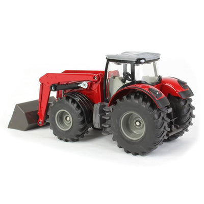 siku 1985, Massey Ferguson 8690 Traktor mit Frontlader, 1:50, Metall/Kunststoff, Rot, Viele Funktionen