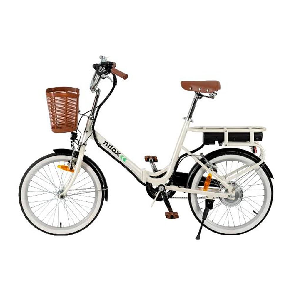 Nilox E-Bike J1 Plus, Klappbares Elektrofahrrad mit Tretunterstützung, 40 km Reichweite, bis zu 25 km/h, High-Speed-Antrieb 250 W, 36 V 7,5 Ah Lithium-Akku, 20" Räder, Ergonomischer Sattel