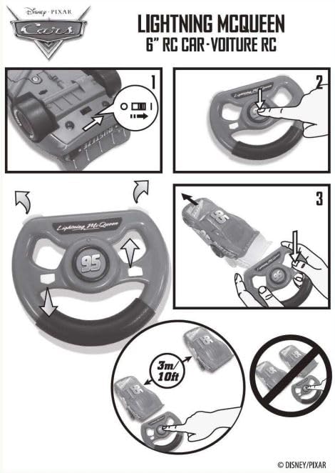 Disney Store Pixar Ferngesteuertes Auto Lightning McQueen Pixar Cars, 15 cm / 6”, 2,4 GHz, Auto Spielzeug, bewegt Sich in Vier Richtungen, stundenlanger Fahrspaß, geeignet für Kinder ab 3 Jahren