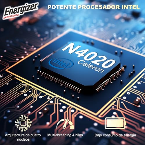 Energizer EnergyBook – 15,6'' HD+ Laptop, Intel Celeron Laptop, 8 GB RAM, 256 GB SSD, UHD-Grafik, Windows 11, QWERTY-Tastatur (Inter), USB 3.0, HDMI