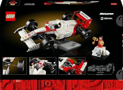LEGO Icons McLaren MP4/4 & Ayrton Senna Modellauto Set, F1 Rennwagen Bausatz für Erwachsene mit Rennfahrer Mini-Figur, Sammlerstück, Geschenk-Idee zum Geburtstag für Männer, Frauen, Ihn & Sie 10330