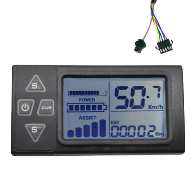 RUANI Ebike LCD Display Armaturenbrett LCD Display 24 V 36 V 48 V 60 V S861 für Bedienfeld Controller BLDC Elektrofahrrad (SM-Stecker)