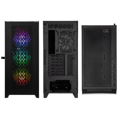 Kolink Unity Lateral ARGB PC-Gehäuse, Vier ARGB-Lüfter, Scharniertür Gehärtetes Glas, 410 mm GPU-Freiheit, E-ATX-Motherboards, Stahl, Mid-Tower-Gehäuse, Schwarz