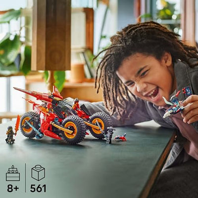 LEGO NINJAGO Ninja-Actionflitzer - 3-in-1-Spielzeug mit 2 Ninja-Bikes, 1 Jet und 6 Minifiguren, einschließlich Kai und Frak - Aufstieg der Drachen Geschenk für Jungen ab 8 Jahren - 71844