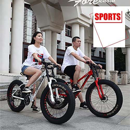 Wmmner Mountainbike, 66 cm (26 Zoll), Mountainbike mit dicken Reifen für Erwachsene, Gänge 7, 21, 24, 27, 30, aus Karbonstahl, starres Mountainbike, Mon-Fahrrad