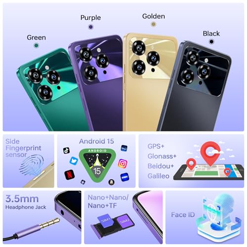 OUKITEL C6 5G Smartphone Ohne Vertrag, 24GB RAM+256GB/1TB ROM Handy Ohne Vertrag, 6.8'' HD+90Hz, 5150mAh, Android 15 Simlockfreie Handys, 50MP Kamera Smartphone, Dual 5G SIM/GPS/Face ID/Fingerabdruck