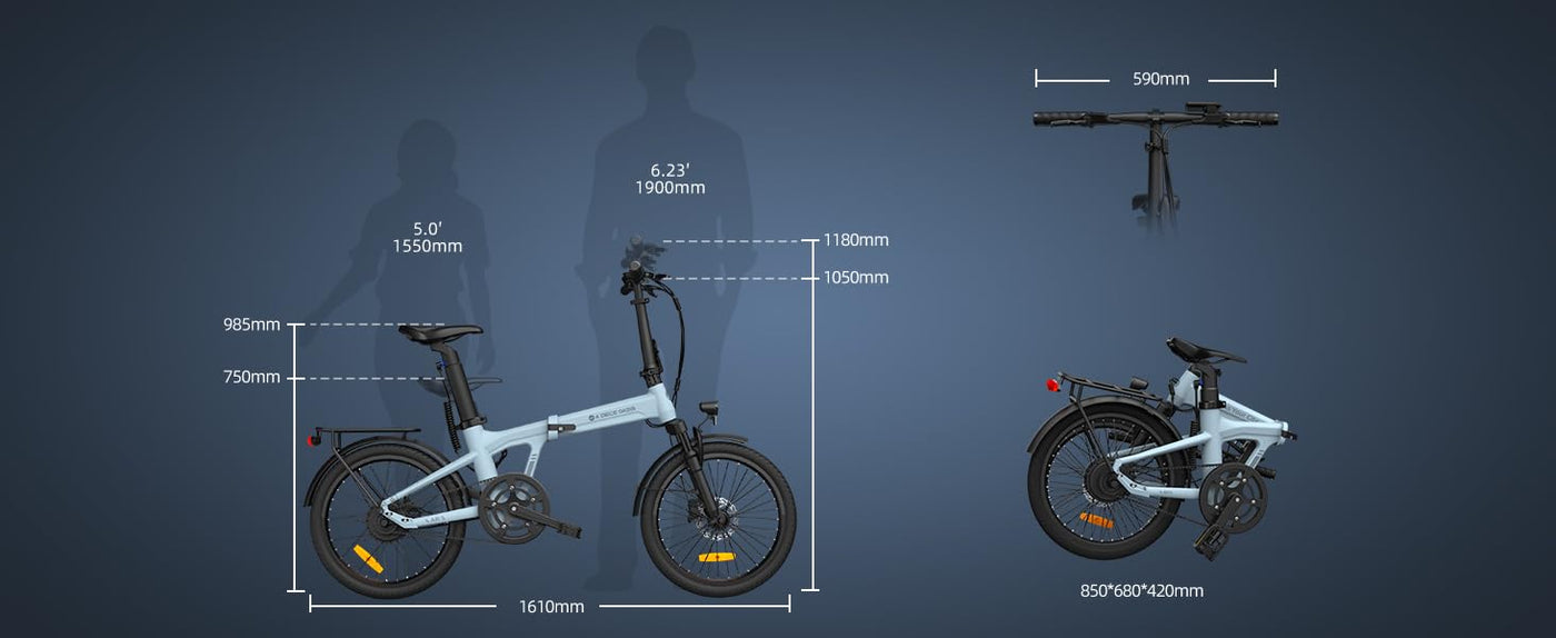 ADO E-Bike Air20Pro, E Fahrrad,BAFANG Bürstenloser Motor,klapprad e-Bike,Riemenantrieb,Dual-Modus-Umschaltung,e Bike 20 Zoll, 2 Gang, ADO Smart APP,3,5-Zoll-IPS-Display,ebike Damen/Herren (Blue)
