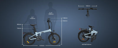 ADO E-Bike Air20Pro, E Fahrrad,BAFANG Bürstenloser Motor,klapprad e-Bike,Riemenantrieb,Dual-Modus-Umschaltung,e Bike 20 Zoll, 2 Gang, ADO Smart APP,3,5-Zoll-IPS-Display,ebike Damen/Herren (Blue)