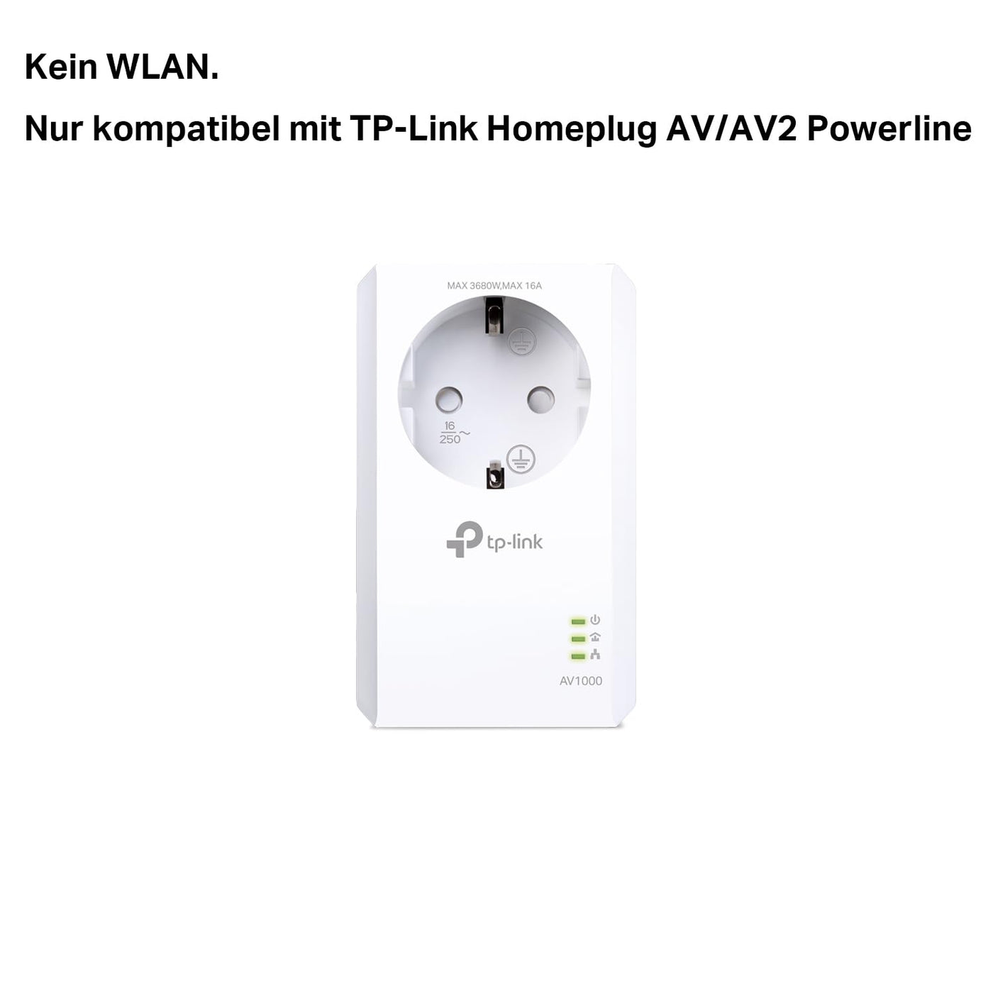 TP-Link TL-PA7017P AV1000 Gigabit Powerline Adapter mit Steckdose (1x Gigabit Port, Plug und Play, energiesparend, Kompatibel mit TP-Link HomePlug AV Powerline-Adaptern)