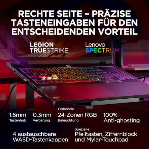 Lenovo Legion Pro 5 16ADR10 Gaming AI Laptop | 16" WQXGA 165 Hz OLED Display | NVIDIA GeForce RTX 5060 | AMD Ryzen 7 | 32GB RAM | 1TB SSD | Win11 | QWERTZ | Eclipse Black | 3 Monate GamePass