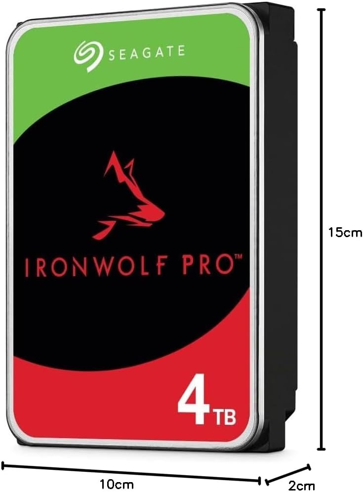 Seagate IronWolf Pro 4 TB ST4000NE001 NAS interne Festplatte, CMR 3,5 Zoll, SATA 6 Gb/s 7.200 U/min, 256 MB Cache, für RAID Network Attached Storage (erneuert)