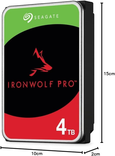 Seagate IronWolf Pro 4 TB ST4000NE001 NAS interne Festplatte, CMR 3,5 Zoll, SATA 6 Gb/s 7.200 U/min, 256 MB Cache, für RAID Network Attached Storage (erneuert)