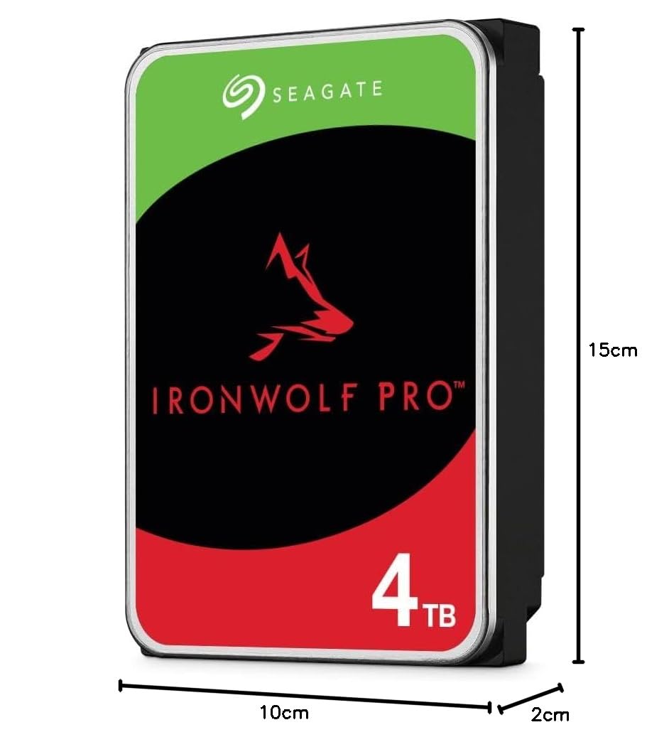 Seagate IronWolf Pro 4 TB ST4000NE001 NAS interne Festplatte, CMR 3,5 Zoll, SATA 6 Gb/s 7.200 U/min, 256 MB Cache, für RAID Network Attached Storage (erneuert)
