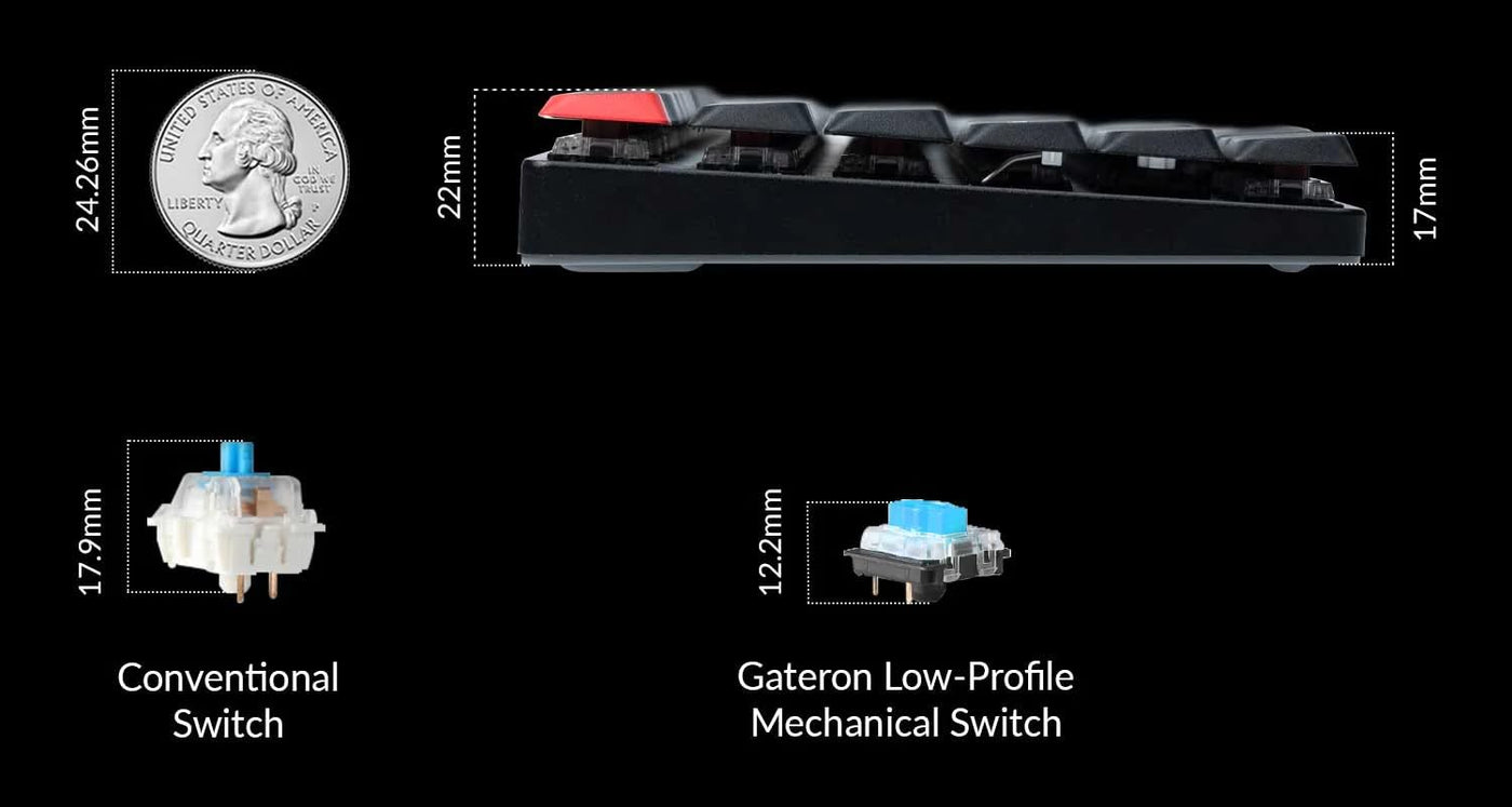 Keychron K13 Pro QMK/VIA Ultradünne benutzerdefinierte kabellose mechanische Tastatur Hot-Swap-RGB-Hintergrundbeleuchtung Roter Schalter Gateron