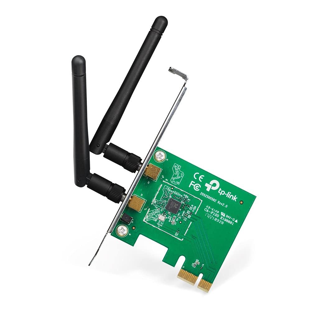 TP-Link 300 Mbps Wireless N PCI Express Adapter, PCIe Network Interface Card for Desktop, Low-Profile Bracket Included, Supports Windows 10/8.1/8/7 & Linux,Black (TL-WN881ND)