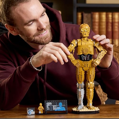 LEGO Star Wars 75398 C-3PO Figur – Sammler Modell für Erwachsene – mit Ständer, Infotafel und Minifigur zum Bauen, Spielen und Ausstellen – Geschenkidee für Fans
