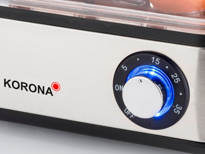Korona 25303 Edelstahl Mini Dampfgarer und Eierkocher | Kleiner Dämpfer für Gemüse | Profi Kocher für bis zu 16 Eier